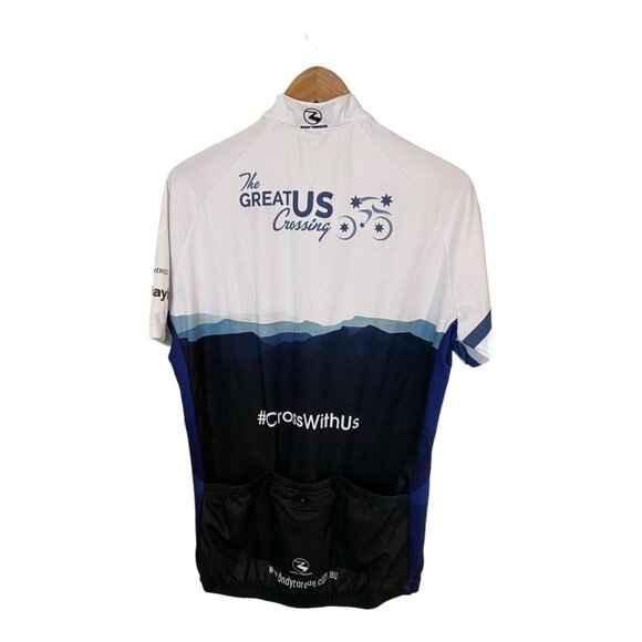 Body Torque Mens Classic Cut Cycling Jersey Size M White/Blue Athletisure - Picture 3 of 6